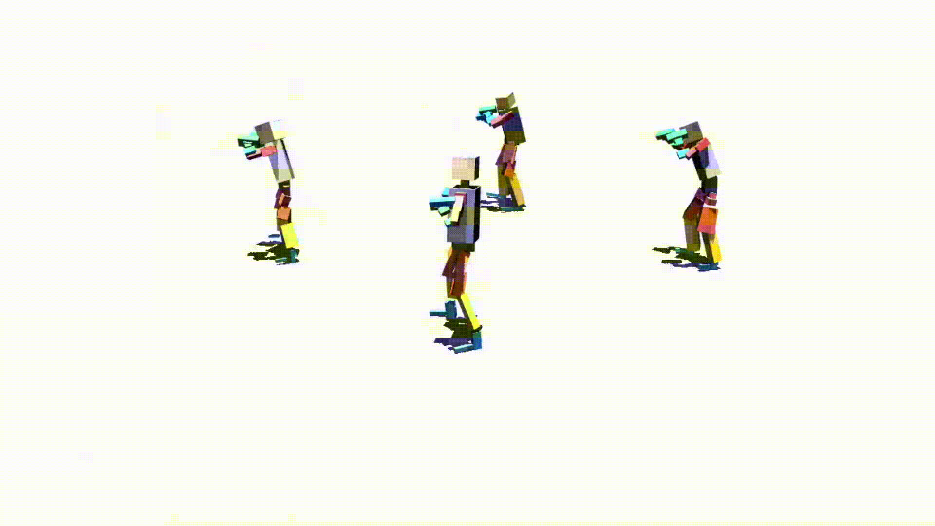 Sample of differents robots under randomization